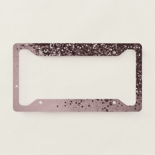 Sparkling Mauve Lady Glitter 4 Faux Glitter  License Plate Frame