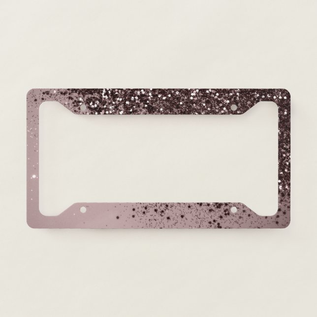 Sparkling Mauve Lady Glitter #4 (Faux Glitter)  License Plate Frame (Front)