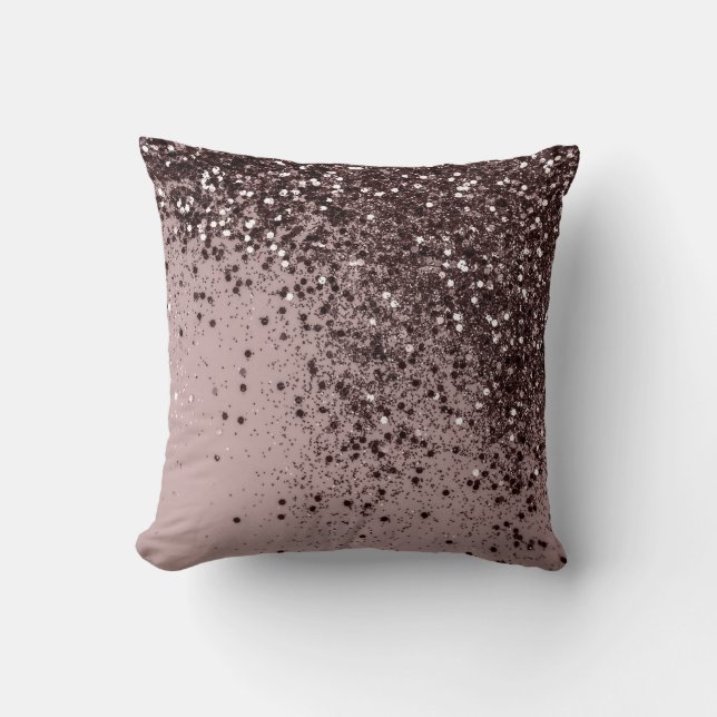 Sparkling Mauve Lady Glitter #4 (Faux Glitter)  Throw Pillow (Front)