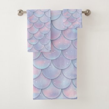 Sparkling Mermaid Scales Bath Towel Set by StargazerDesigns at Zazzle