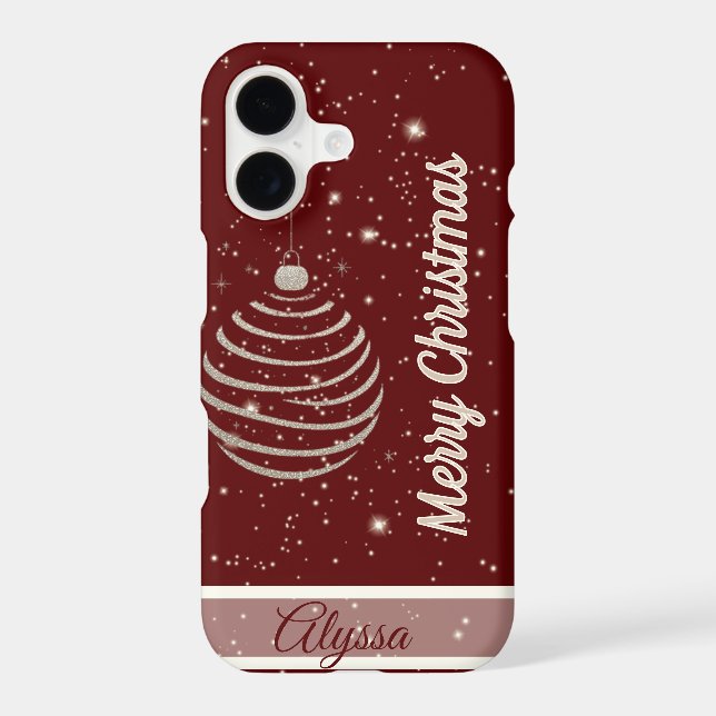 Sparkling Merry Christmas Ornament Case-Mate iPhone Case (Back)