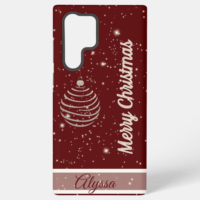 Sparkling Merry Christmas Ornament Samsung Galaxy Case (Back)