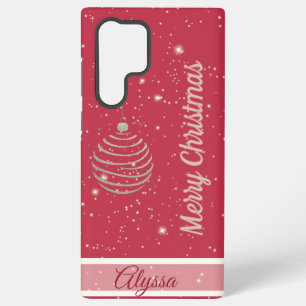Sparkling Merry Christmas Ornament Samsung Galaxy S22 Ultra Case