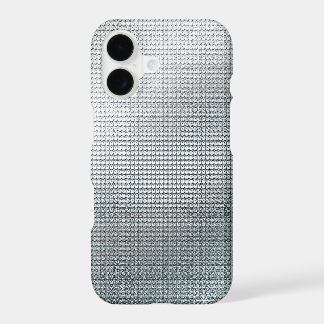 Sparkling Metallic Silver Sequin Iphone Case (Back)