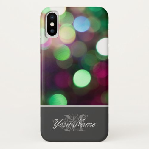 Sparkling monogram with beautiful bokeh iPhone XS case