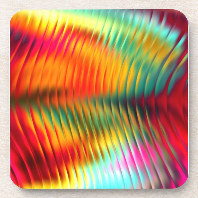 Sparkling Multi Colored Glass Beverage Coaster (Front)