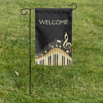 Sparkling Music Keyboard  Garden Flag by gogaonzazzle at Zazzle