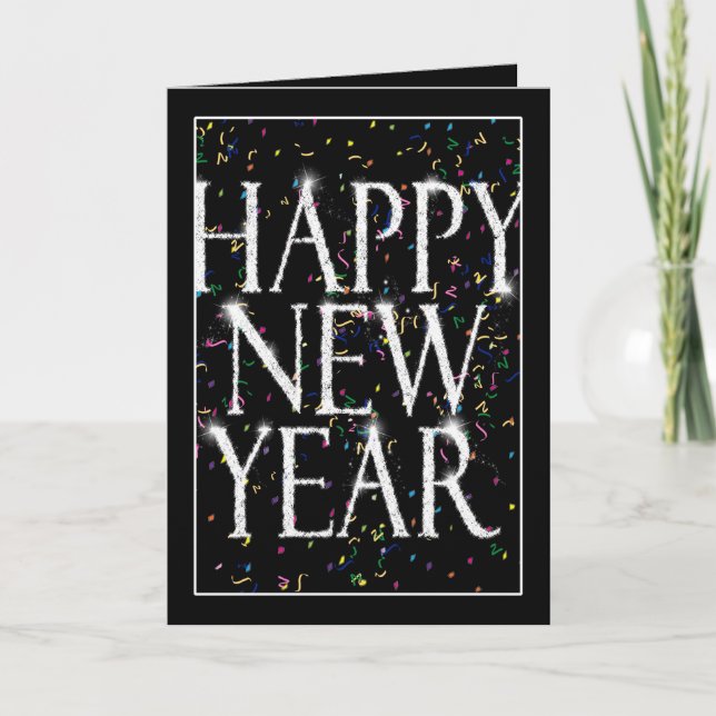 Sparkling New Years Holiday Card (Front)