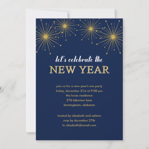 Sparkling Night New Years Eve Party Invitation