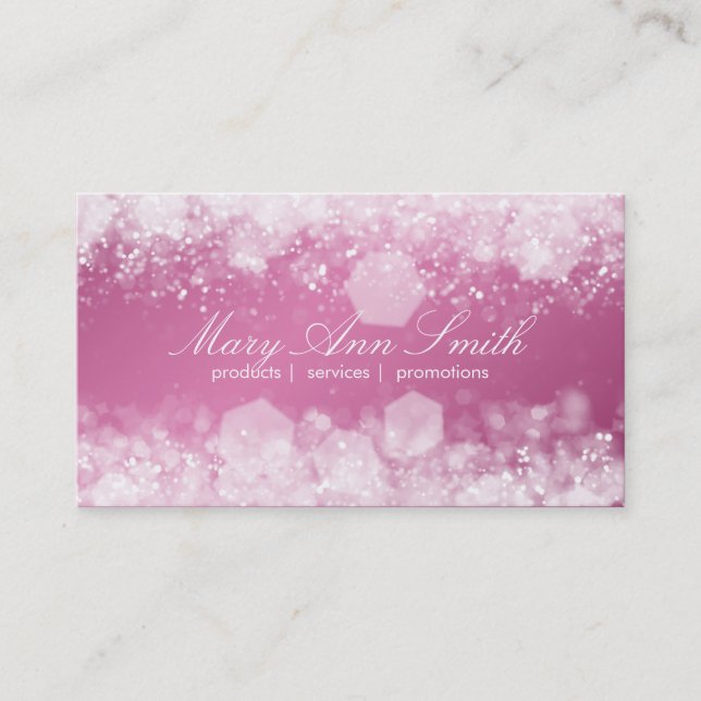 Sparkling Night Pink Professional Business Card (Front)