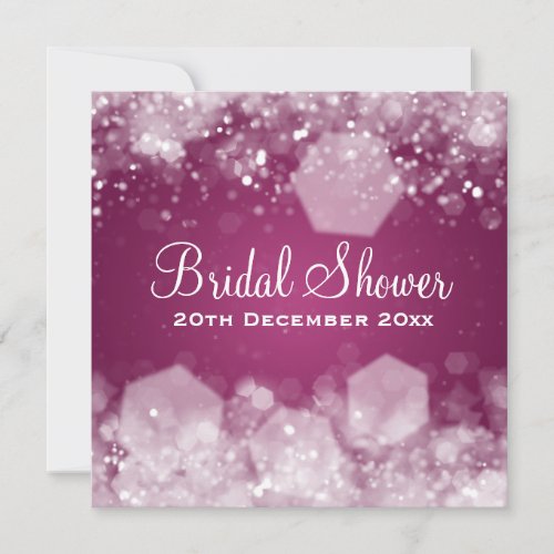Sparkling Night Plum Elegant Bridal Shower Custom Announcements
