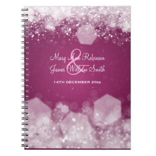 Sparkling Night Plum Elegant Wedding Favor Notebook