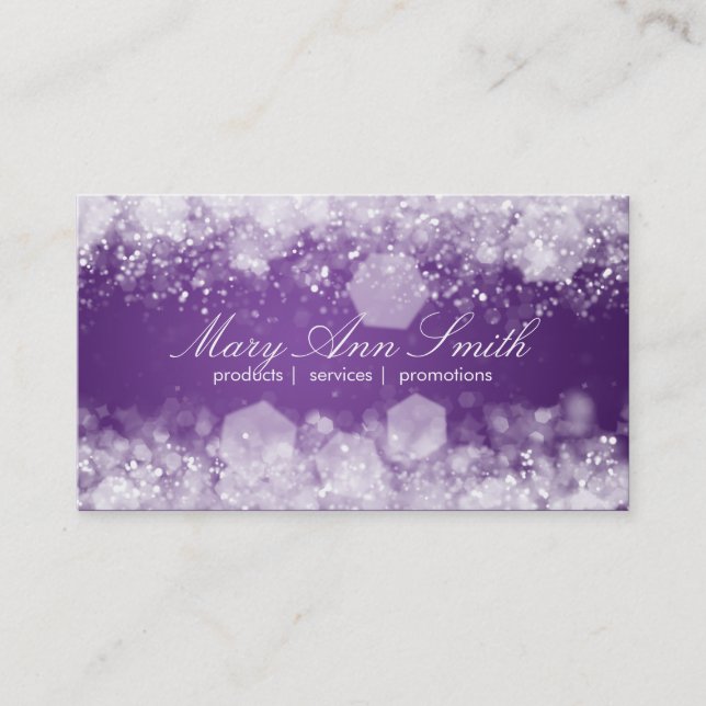 Sparkling Night Purple Professional Business Card (Front)