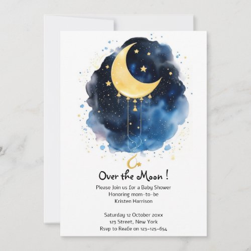 Sparkling Night Sky Baby Shower Invitation