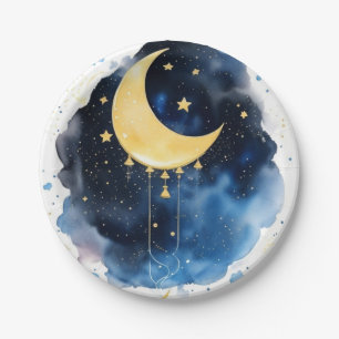 Sparkling Night Sky Baby Shower Paper Plates