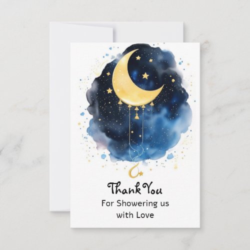 Sparkling Night Sky Baby Shower Thank You Card