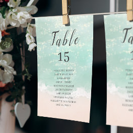 Sparkling ocean beach wedding seating charts