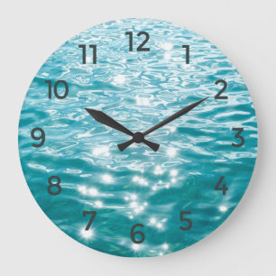 Sparkling Ocean Water Ripple Texture Large Clock