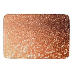 Sparkling Ombre Copper Shiny Trendy Glitter Bath Mat