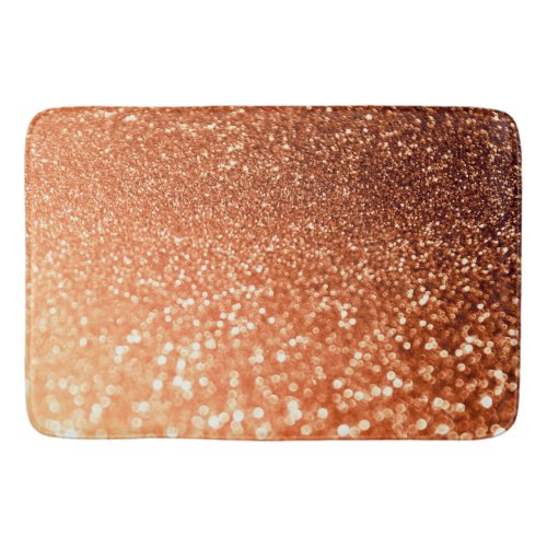 Sparkling Ombre Copper Shiny Trendy Glitter Bath Mat