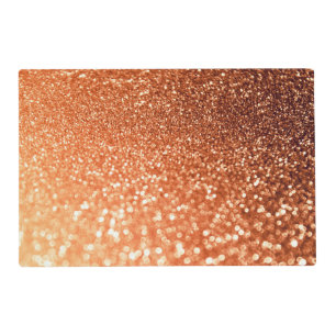 Sparkling Ombre Copper Shiny Trendy Glitter Placemat