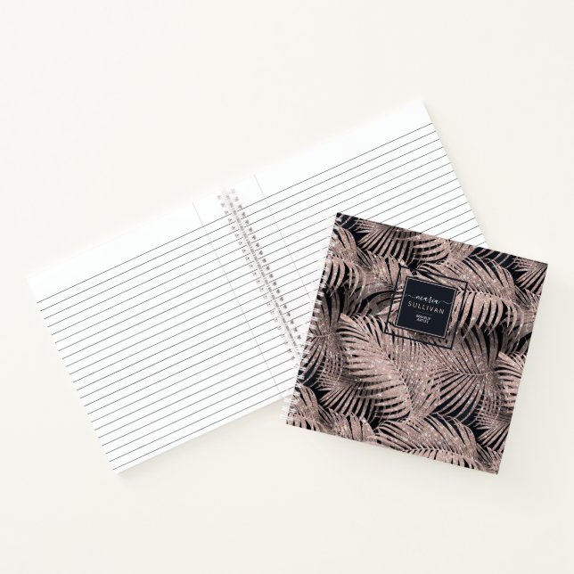 Sparkling Palm Leaves Pattern Gold ID831 Notebook (Inside)