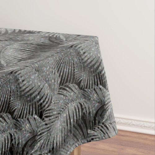 Sparkling Palm Leaves Pattern Silver ID831 Tablecloth