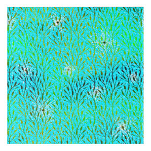 Sparkling Party Pattern with Fireworks in Aqua  Acrylic Print