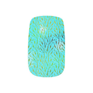Sparkling Party Pattern with Fireworks in Aqua  Minx Nail Art