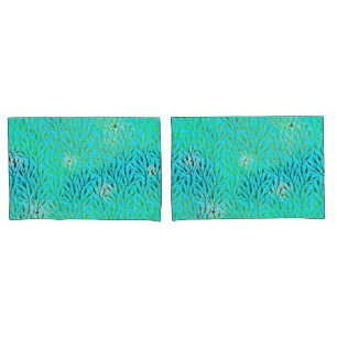 Sparkling Party Pattern with Fireworks in Aqua  Pillow Case