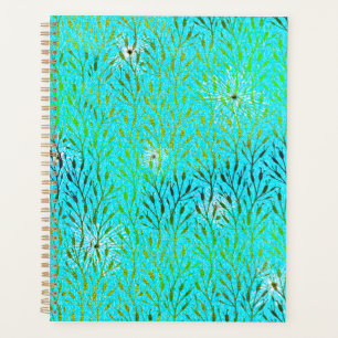 Sparkling Party Pattern with Fireworks in Aqua  Planner