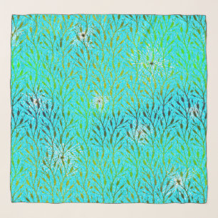 Sparkling Party Pattern with Fireworks in Aqua  Scarf