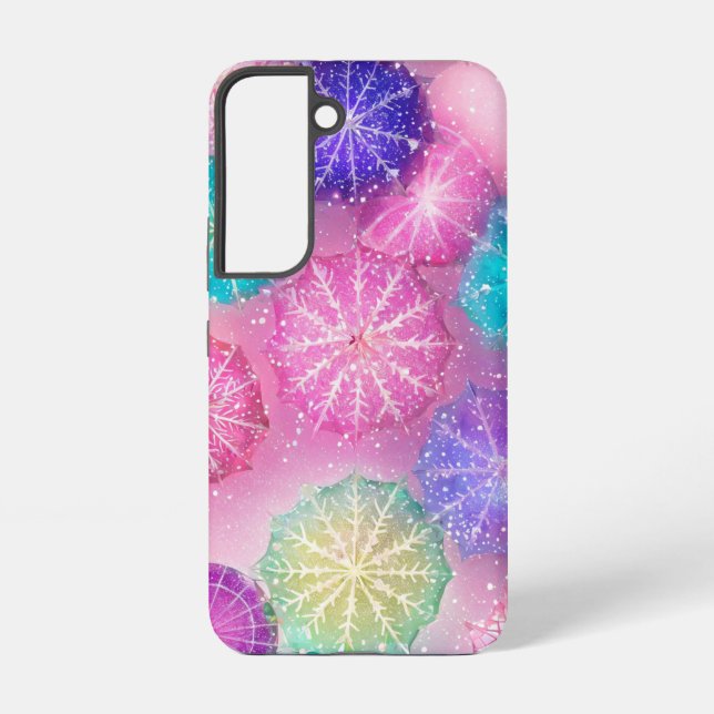 Sparkling Pastel Snowflake Samsung Galaxy Case (Back)