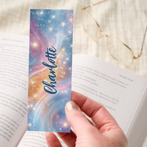 Pretty Bookmarks 10 Sparkling Pastel Swirl Aurora Personalized Bookmarks