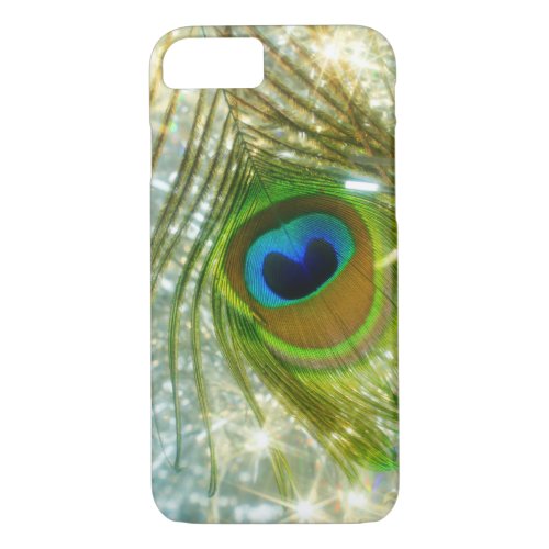 Sparkling Peacock Feather iPhone 7 case