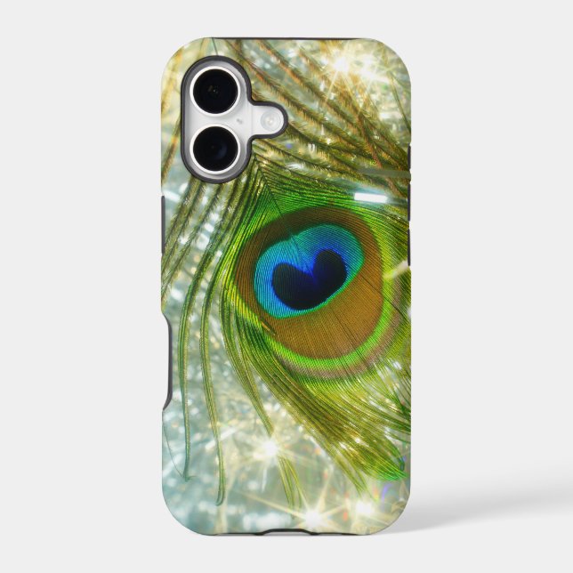 Sparkling Peacock Feather  Iphone Case (Back)