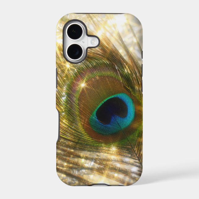 Sparkling Peacock Feather iPhone Case (Back)