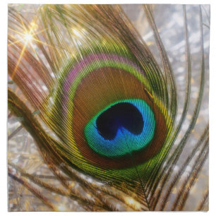 Sparkling Peacock Feather Napkins