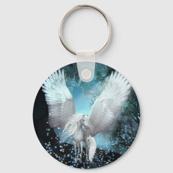Sparkling Pegasus Keychain by StuffOrSomething at Zazzle