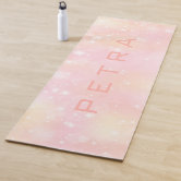 Sparkling Pink Glitter Ombre Monogram Initial Cute Yoga Mat | Zazzle