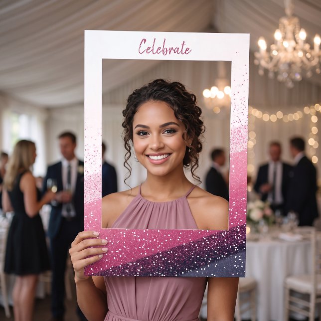 Sparkling Pink Glitter effect Gradient Celebration Selfie Frame (Sparkling Pink Glitter effect Gradient Celebration Selfie Frame)