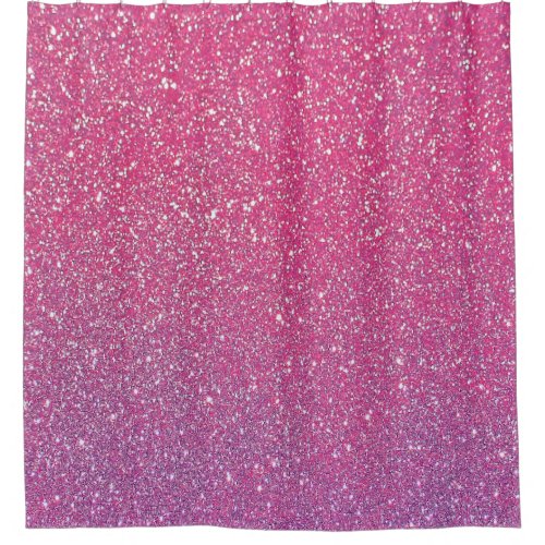 Sparkling Pink Glitter Rustic Purple Ombre Cute Shower Curtain