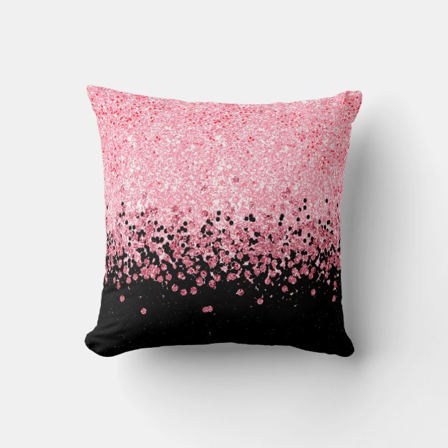 Sparkling Pink Glitter Throw Pillow (Front)