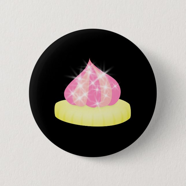 Sparkling Pink Iced Gem Button (Front)