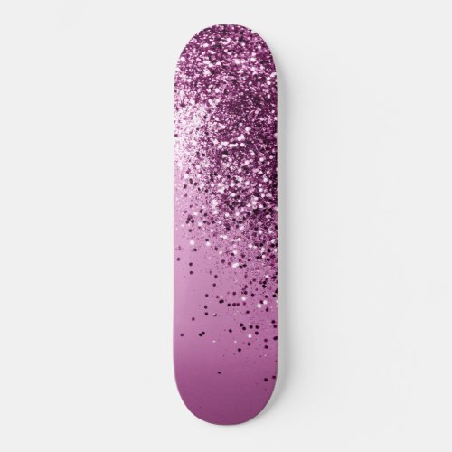 Sparkling Pink Lady Glitter 1 Skateboard