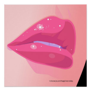 Sparkling Pink Lips Poster