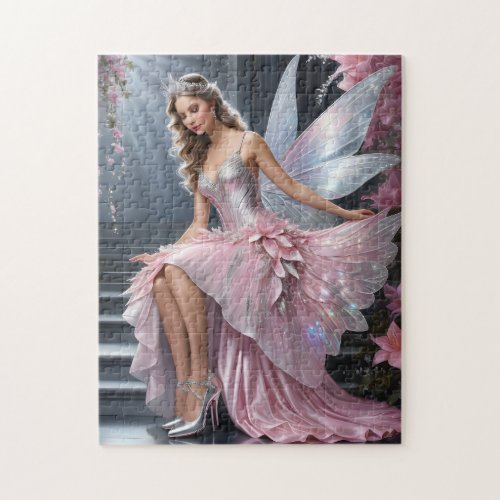 Sparkling Pink Prom Fairy Jigsaw Puzzle