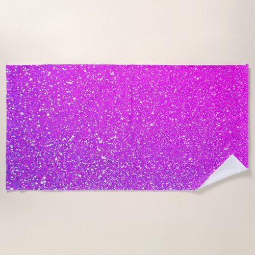 Sparkling Pink Purple Glitter Ombre Bright Cool Beach Towel