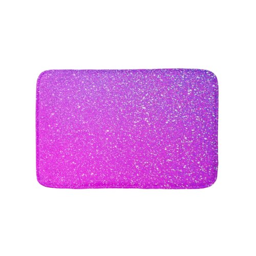 Sparkling Pink Purple Glitter Ombre Colorful Cute Bath Mat