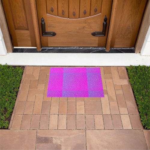 Sparkling Pink Purple Glitter Patterns Ombre Doormat